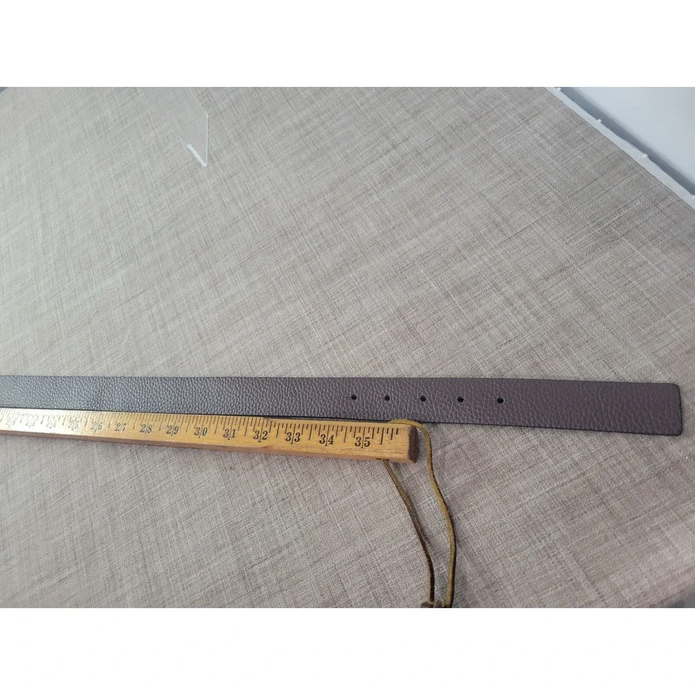 Michael Kors Reversible Belt Brown Pebbled Black Monogram MK Logo Buckle Medium‎